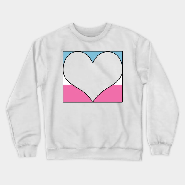 Trans Pride Heart Block Crewneck Sweatshirt by safetyheart